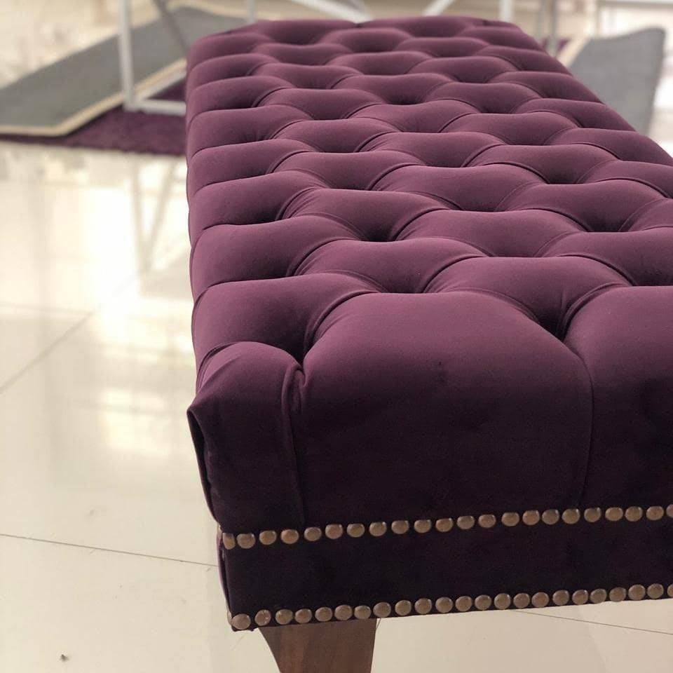 Cobra-head Legs Rosewood Settee - Raisin purple