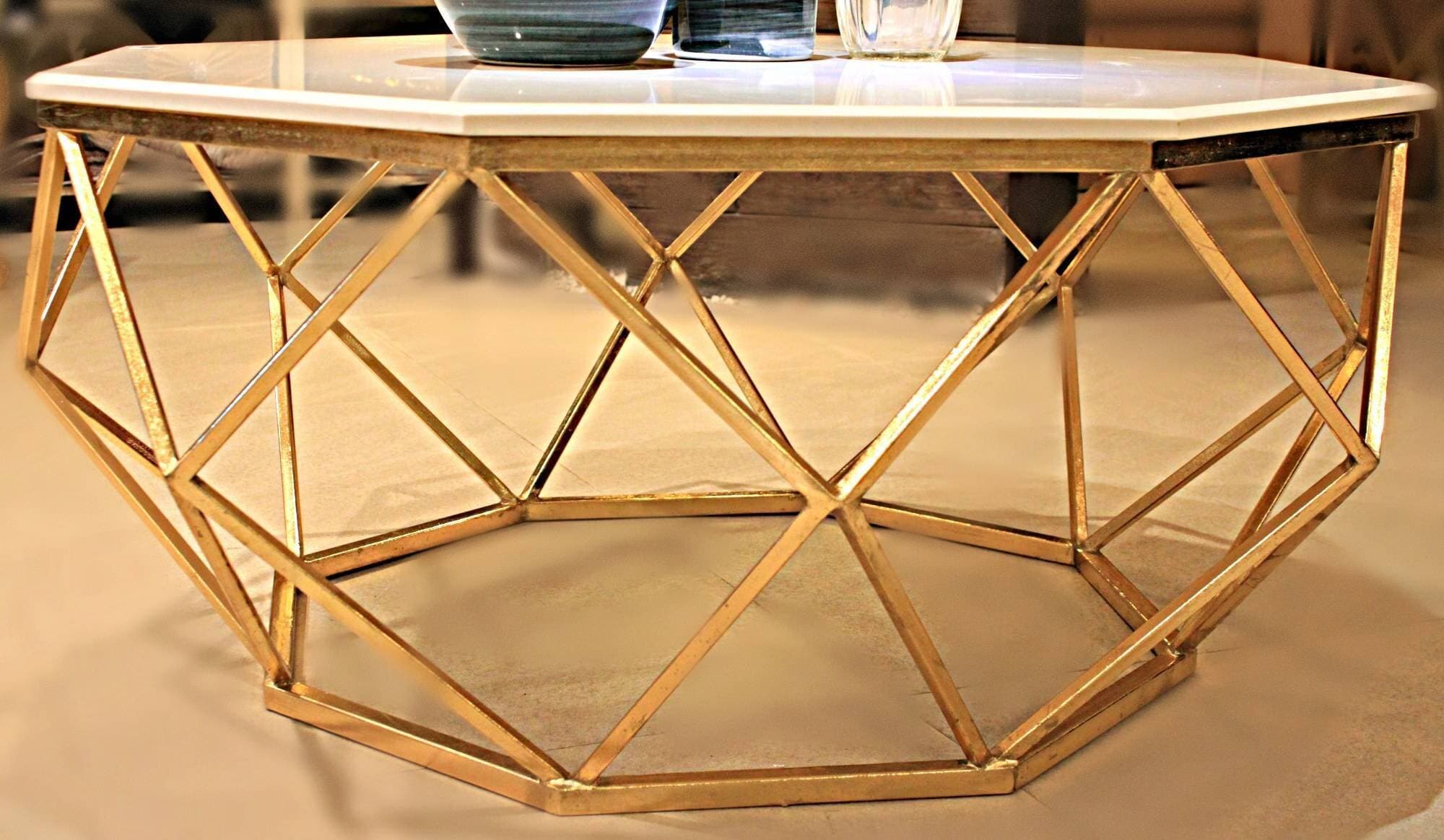 Octagon Centre Table Marble Top - 1 Piece