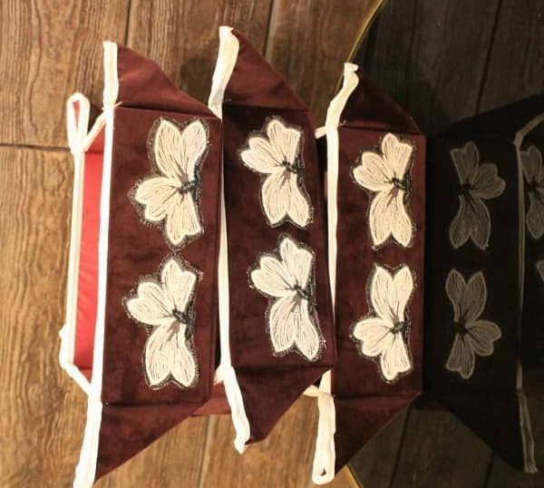 Set 3 Of Maroon Bread Basket