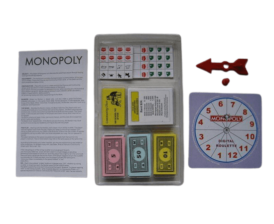 Portable Pocket Size Brand Monopoly Board Game Mini Edition Classical Board Game Party Game With Turntable English Version
