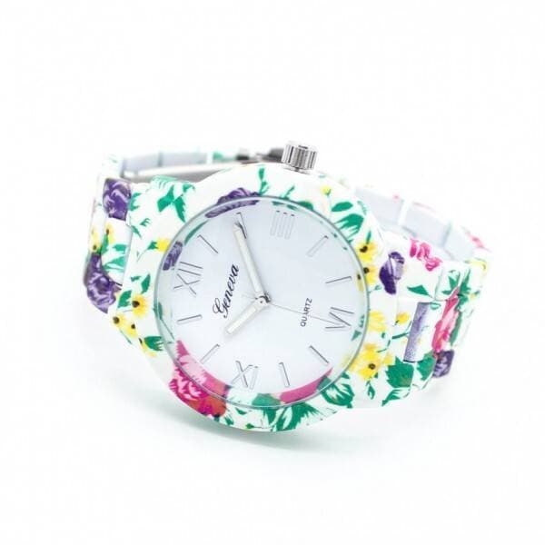 Floral Flower Rubber Light weight Watch For Women