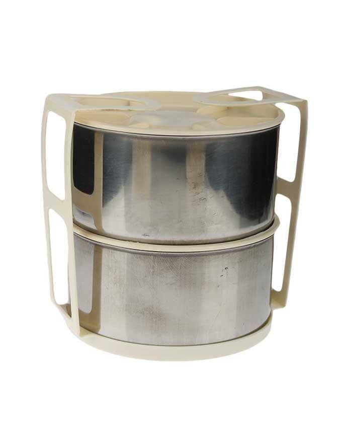 Decora Lunch Carrier With 2 Stainless Steel & 1 Plastic Bowl