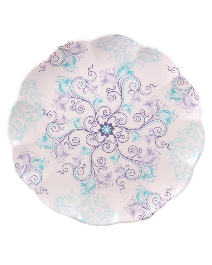 Set of 6 - Aquaflore Melamine Deep Dinner Plates