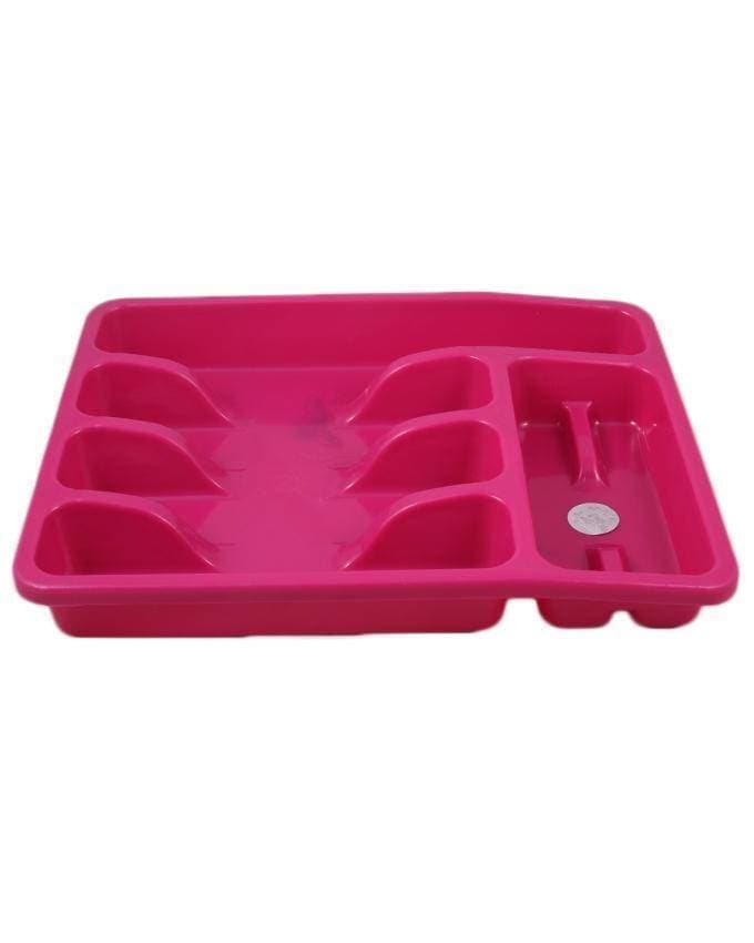 Freddie's Six Compartment Cutlery Storage Tray - Dark Pink