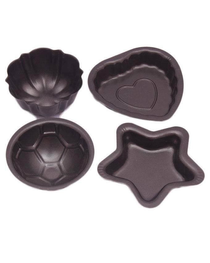 Pack Of 4 - Non-stick Baking Molds Set - Grey