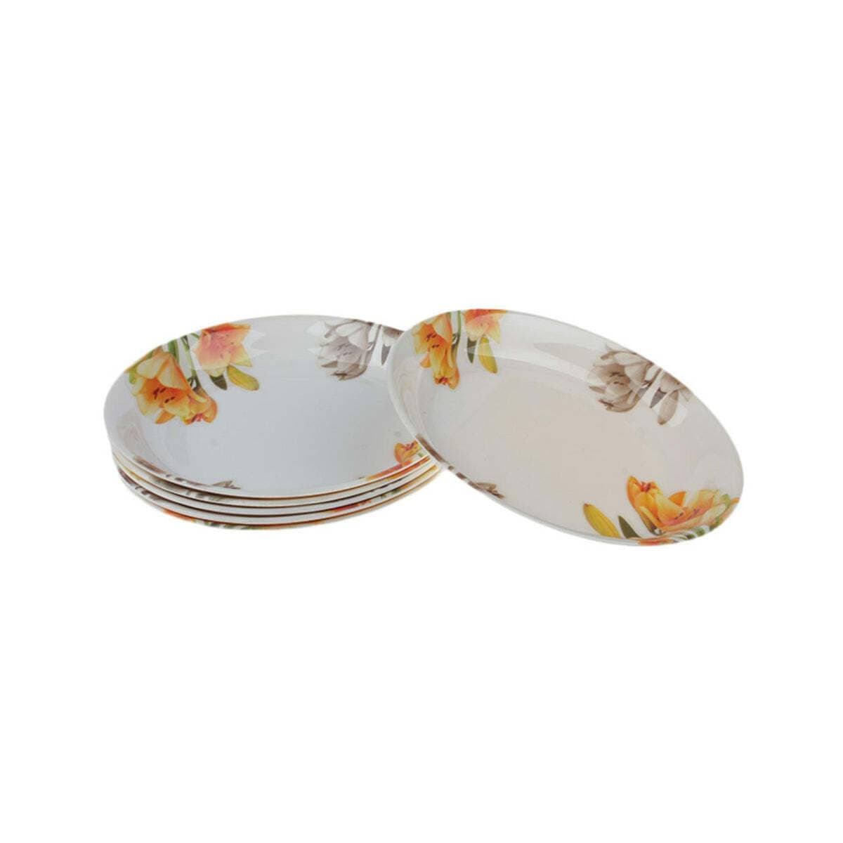 Grey Florentina Melamine Dinner Plates - Set of 6
