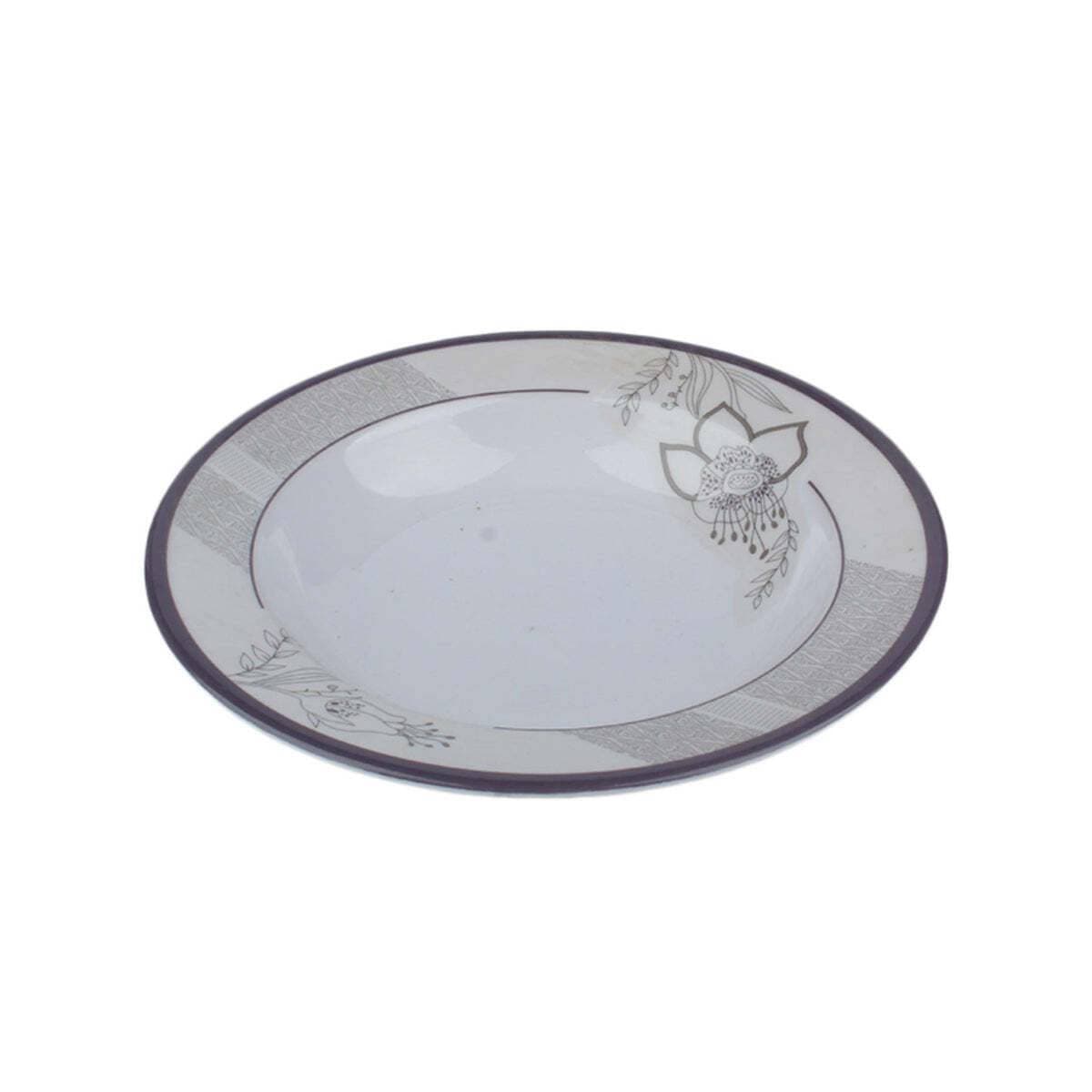 Purple Border Premium Round Melamine Deep Dinner Plates