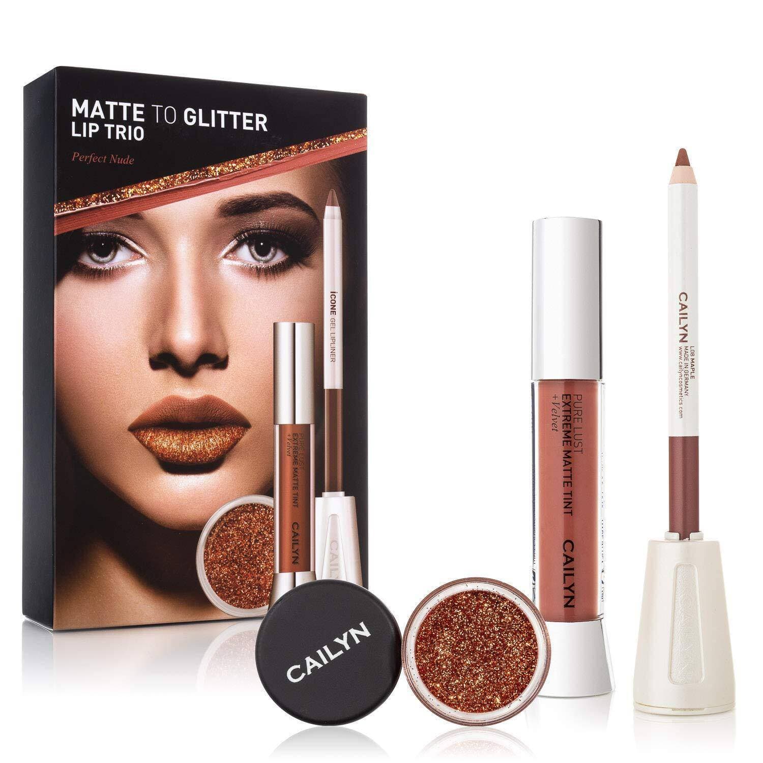 Cailyn Matt To Glitter Lip Trio- Perfect Nude