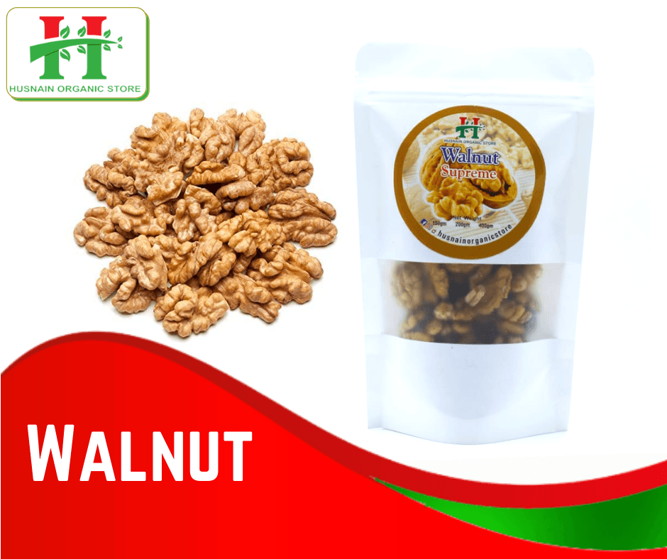 Hussnain Organic Store Walnuts Nuts Maghaz Akhrot Nutrients Filled Walnuts - 100G