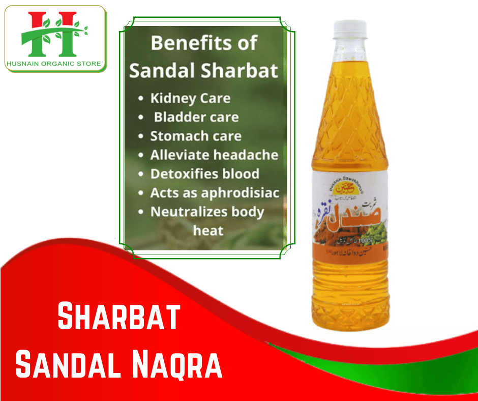 Husnain Organic Store Sharbat Sandal Naqra Bottles Refreshing Drink Quench Thirst - Pack Of 6 (6 Liter)