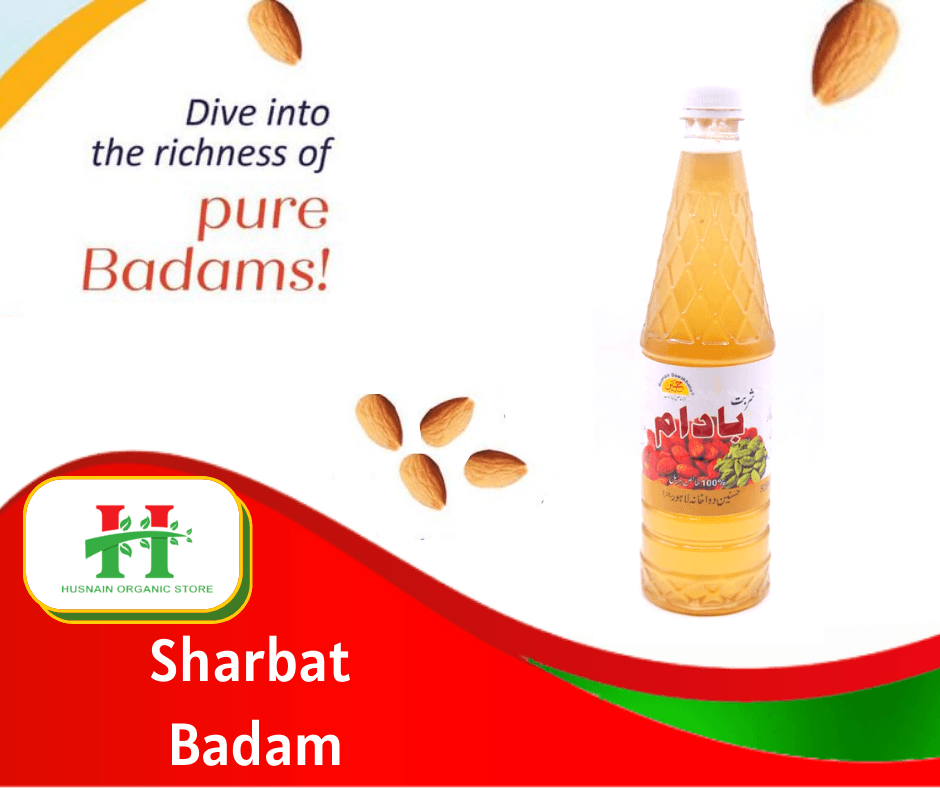 Husnain Organic Store - Sharbat Badam (Almonds) Refreshing Drinks - 1 Liter
