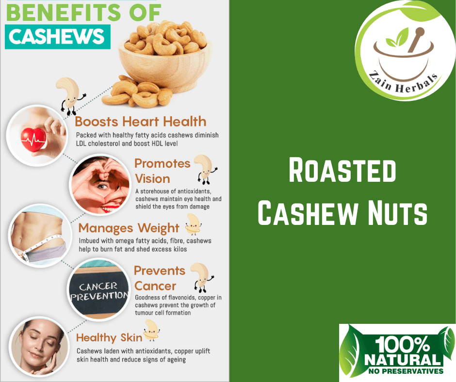 Zain Herbals Roasted Cashew Nuts - 250gm
