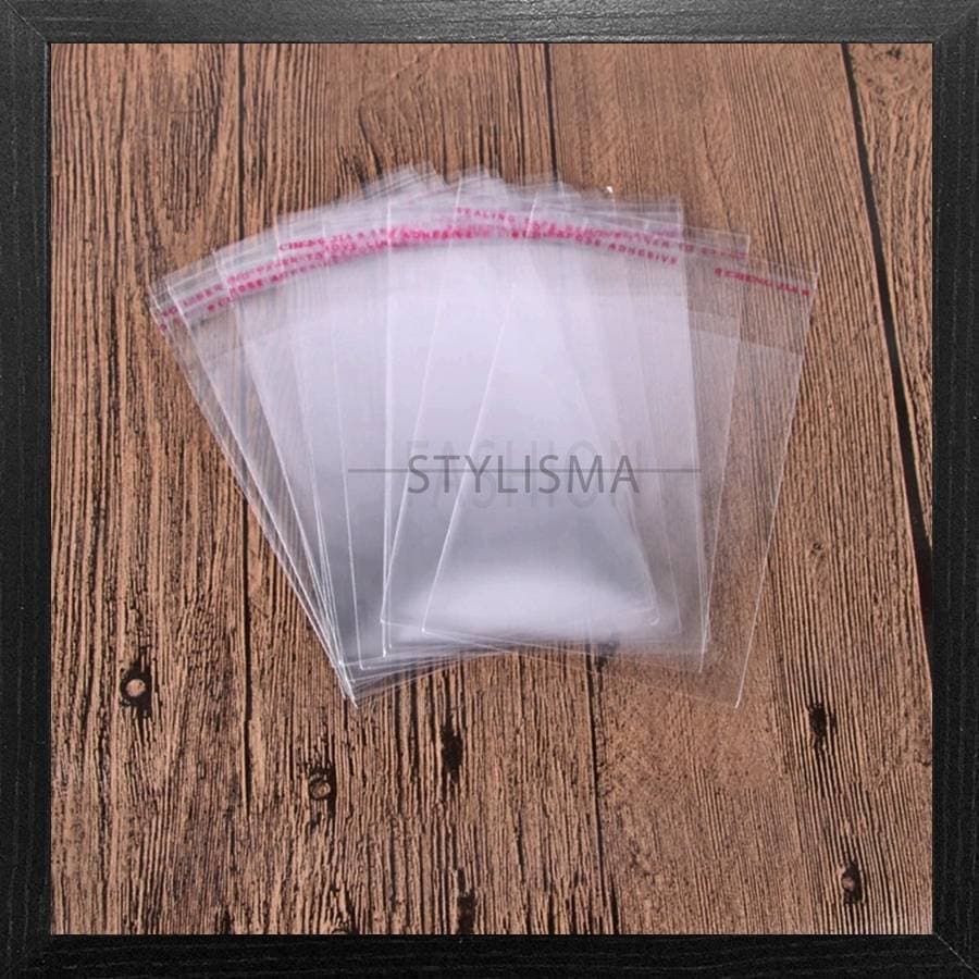 100Pcs 6X8Cm Transparent Self Adhesive Seal Bags Opp Plastic Cellophane Bags