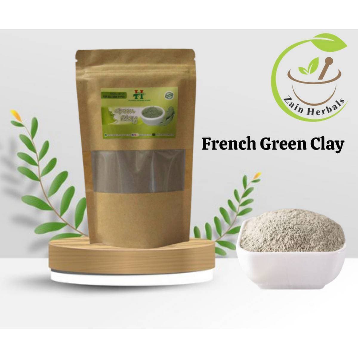 Zain Herbals | French Green Clay | Drawing Out Impurities From The Pores | Toning Skin - 200gm