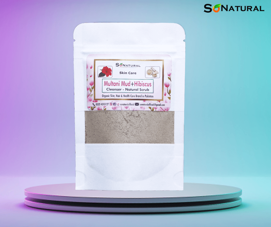 SoNatural Multani Mitii & Hibiscus Powder - Mud Face Mask- Cleanser - 100G
