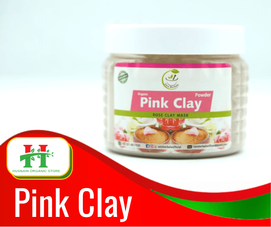 Husnain Organic Store Pink Clay Mask Draw Toxins And Impurities - 200G
