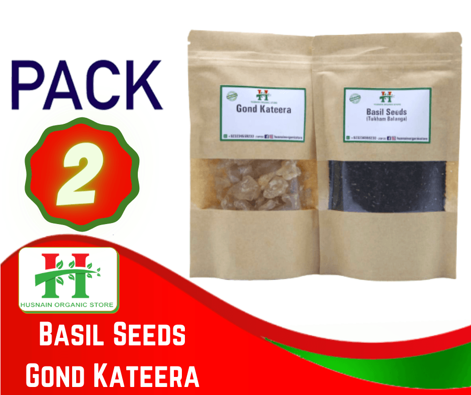 Husnai Organic Store Goond Katira & Tukh Malanga (Basil Seeds) - 200G