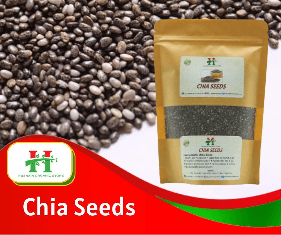 Husnain Organic Store 100% Organic Chia Seeds Full Of Omega, Calcium, Vitamins - 250G