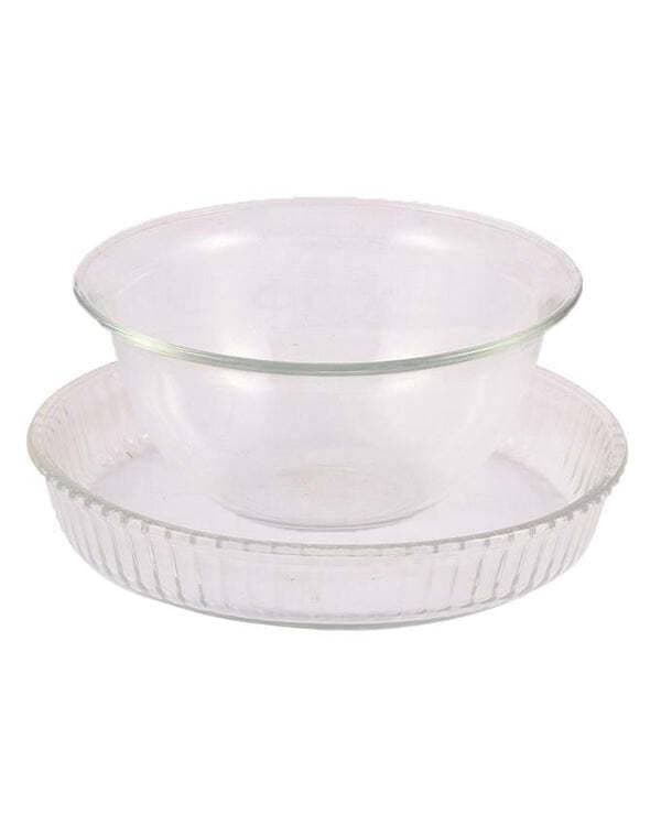 Pasabahce Borcam Glass Tray & Bowl Set - 2 Pcs