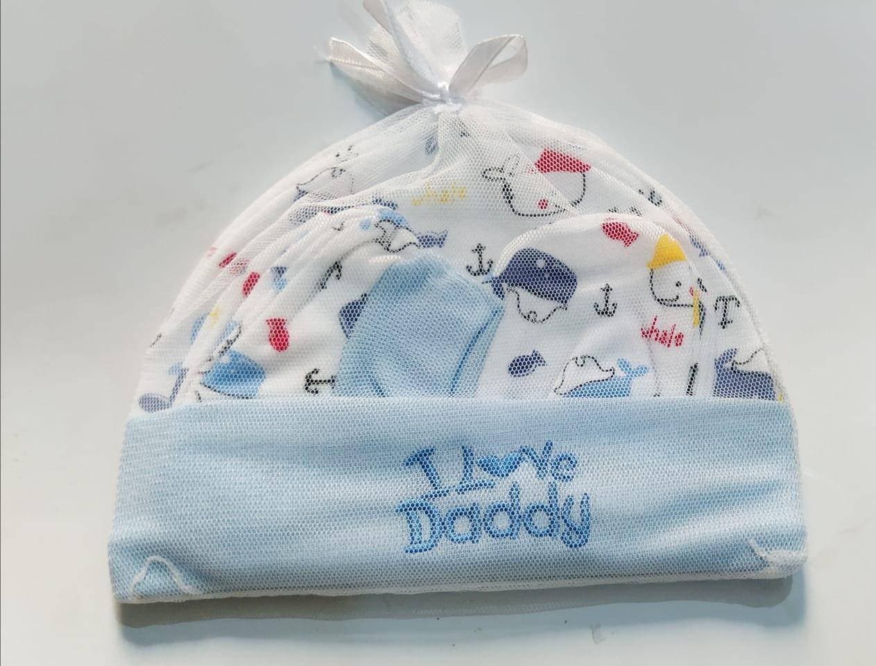 1 Cap Set For New Born Baby Blue Color