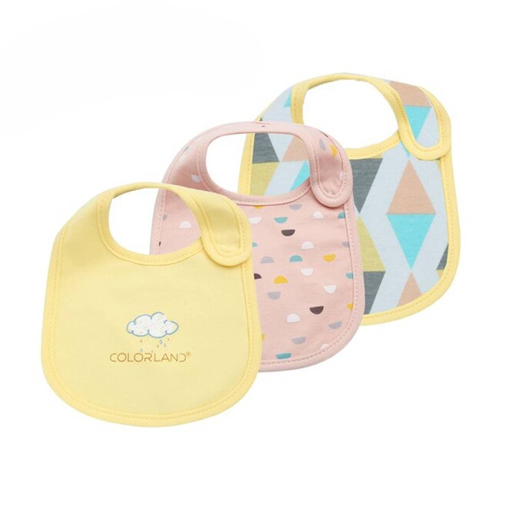 3Pcs Baby Cotton Bibs Waterproof Printed