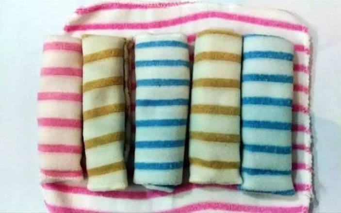 6 Pieces New Born Baby Face Towel Multiple Color