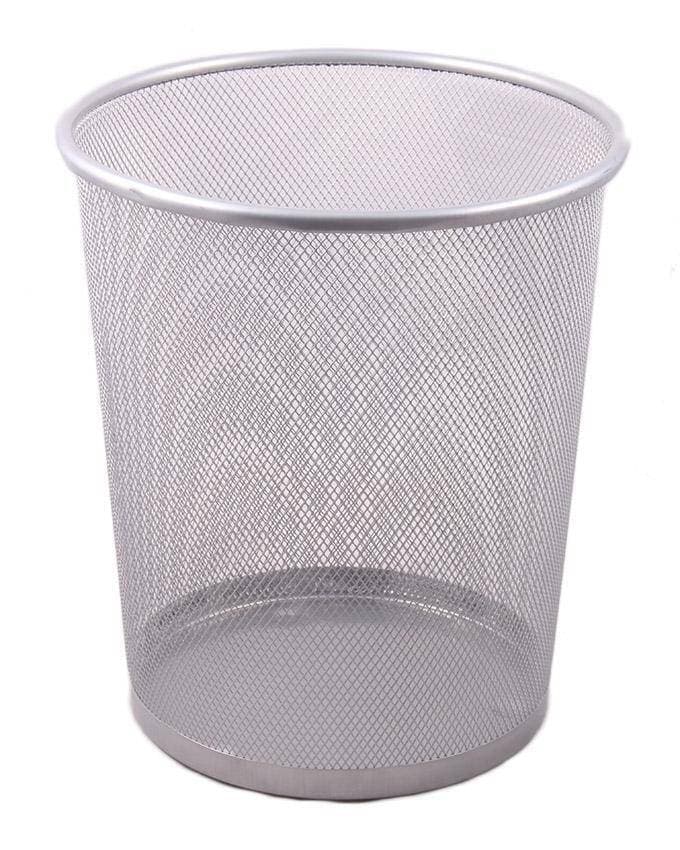 Steel Mesh Waste Paper Bin - Grey