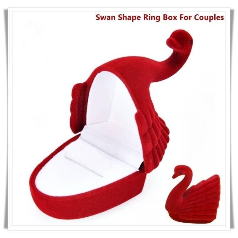 Black Swan Shape Ring Box for Couples