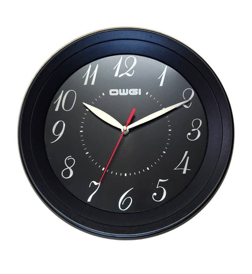 Matt Finish Jet Black With Golden Number Wall Clock