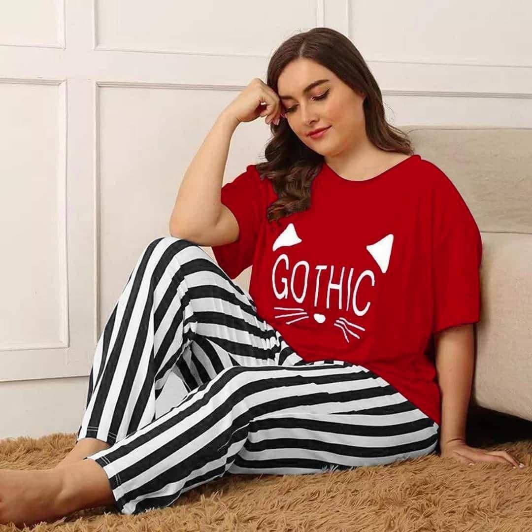Comfortable Ladies Night Suit For Best Sleep - red