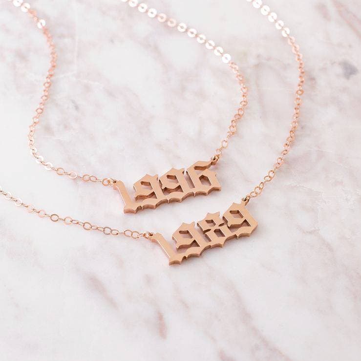24c Gold Plated Year Of Birth Necklace For Men - 1 Necklace