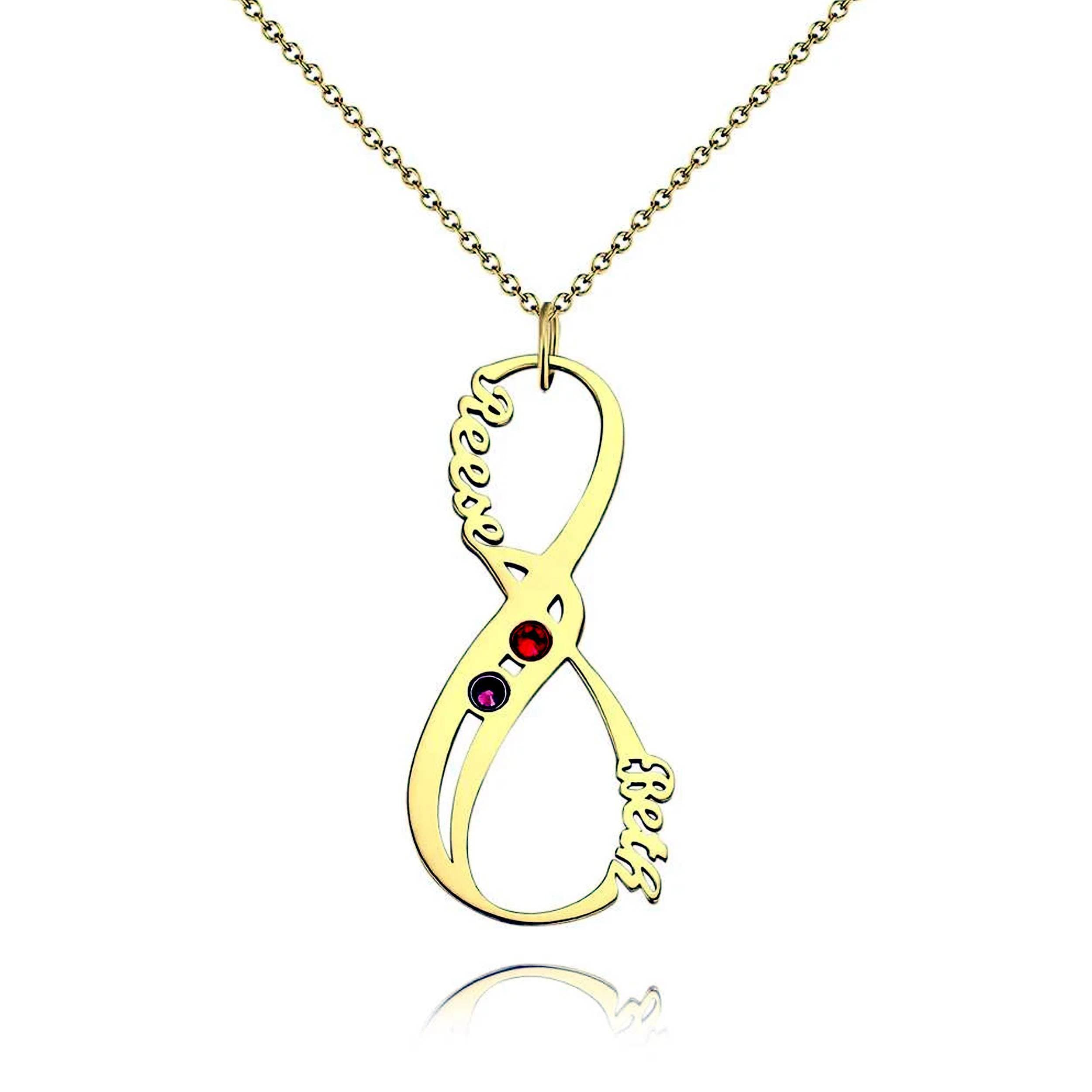 24C Gold Plated Infinity Design Double Name Necklace