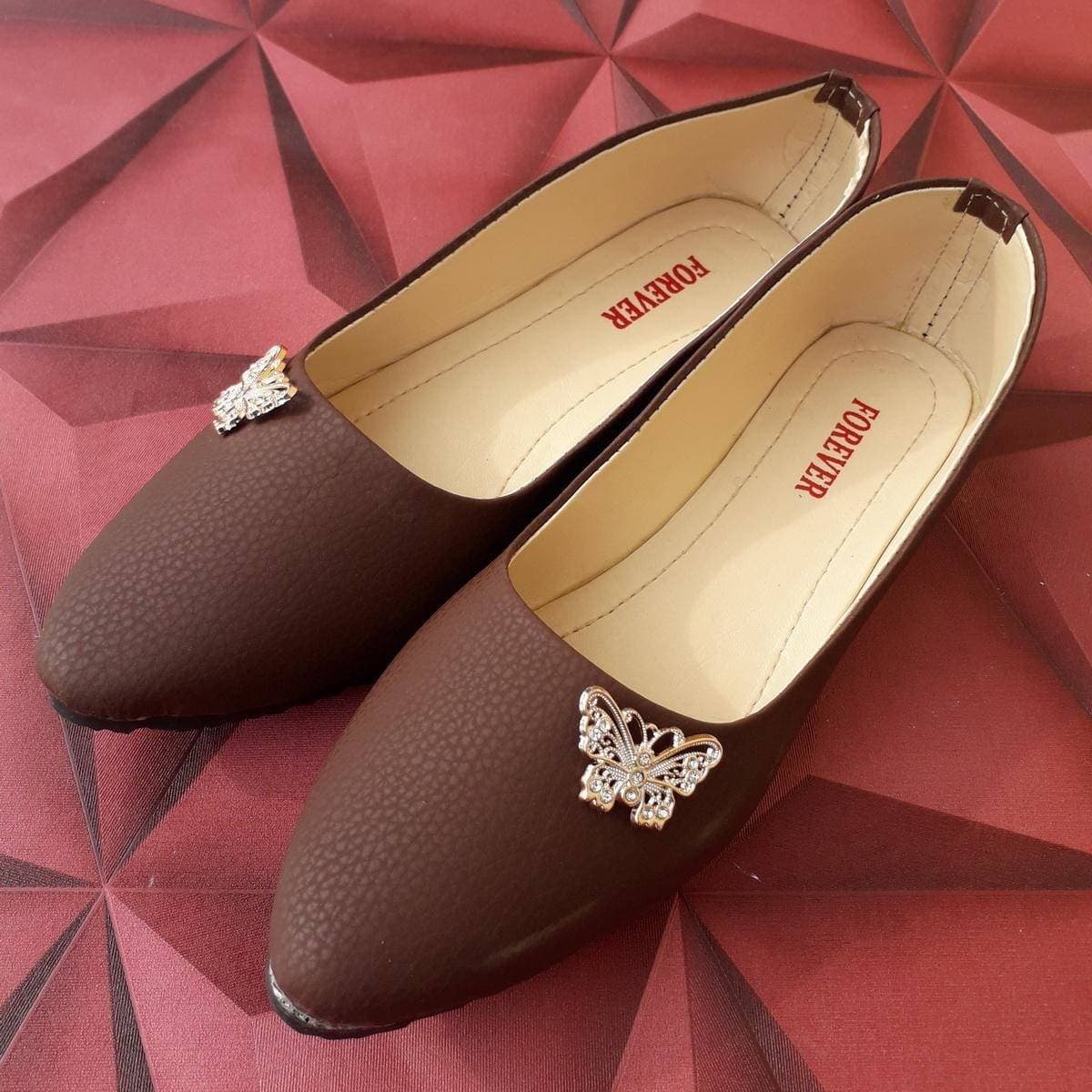 Women's Stylish Elegant Design Shoes - Dark Brown