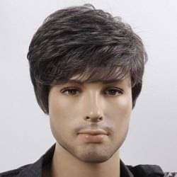 Short Black Male Straight Synthetic Wig for Men