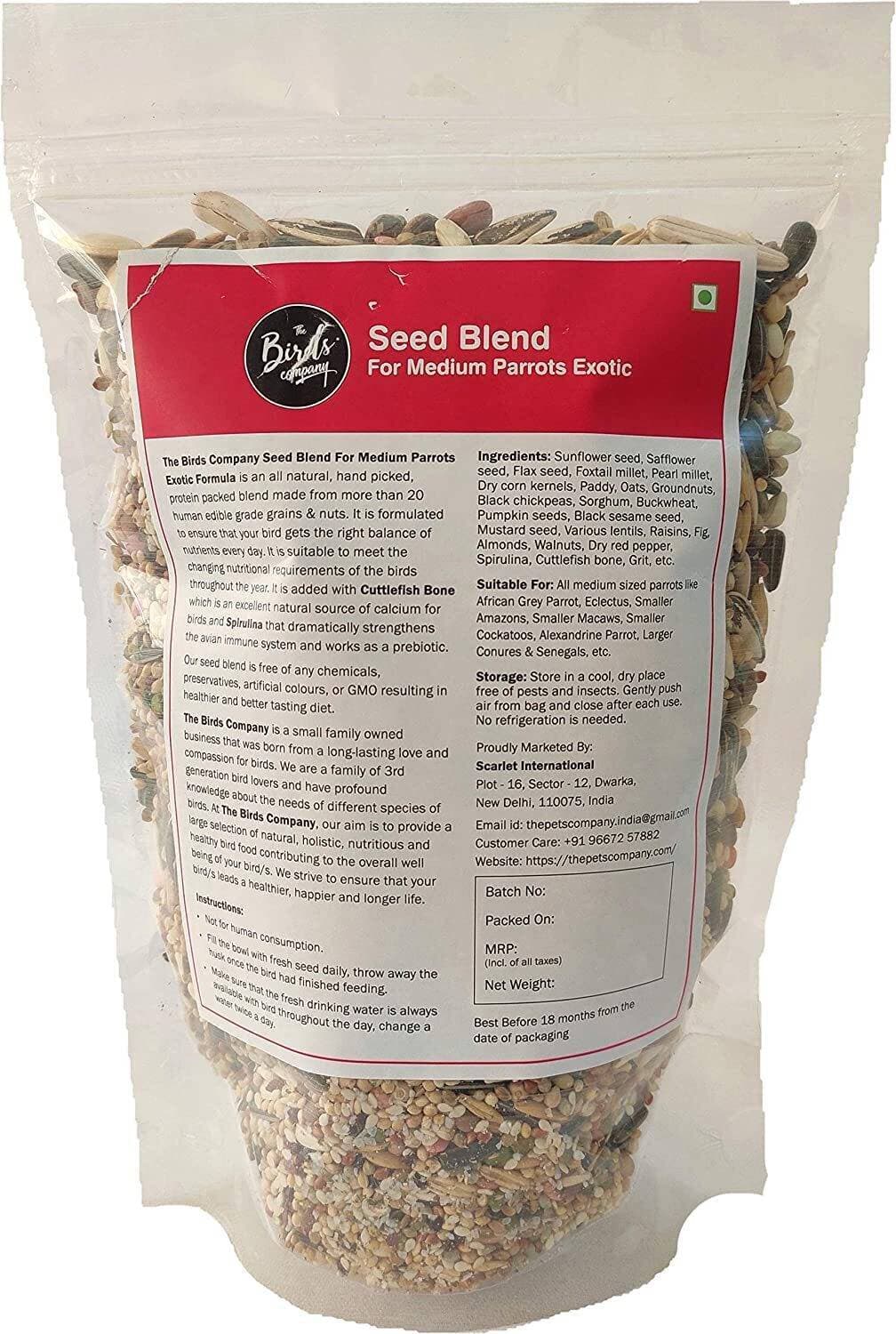 Birds Company Exotic Seed Blend Of 20 Grains - 450 G
