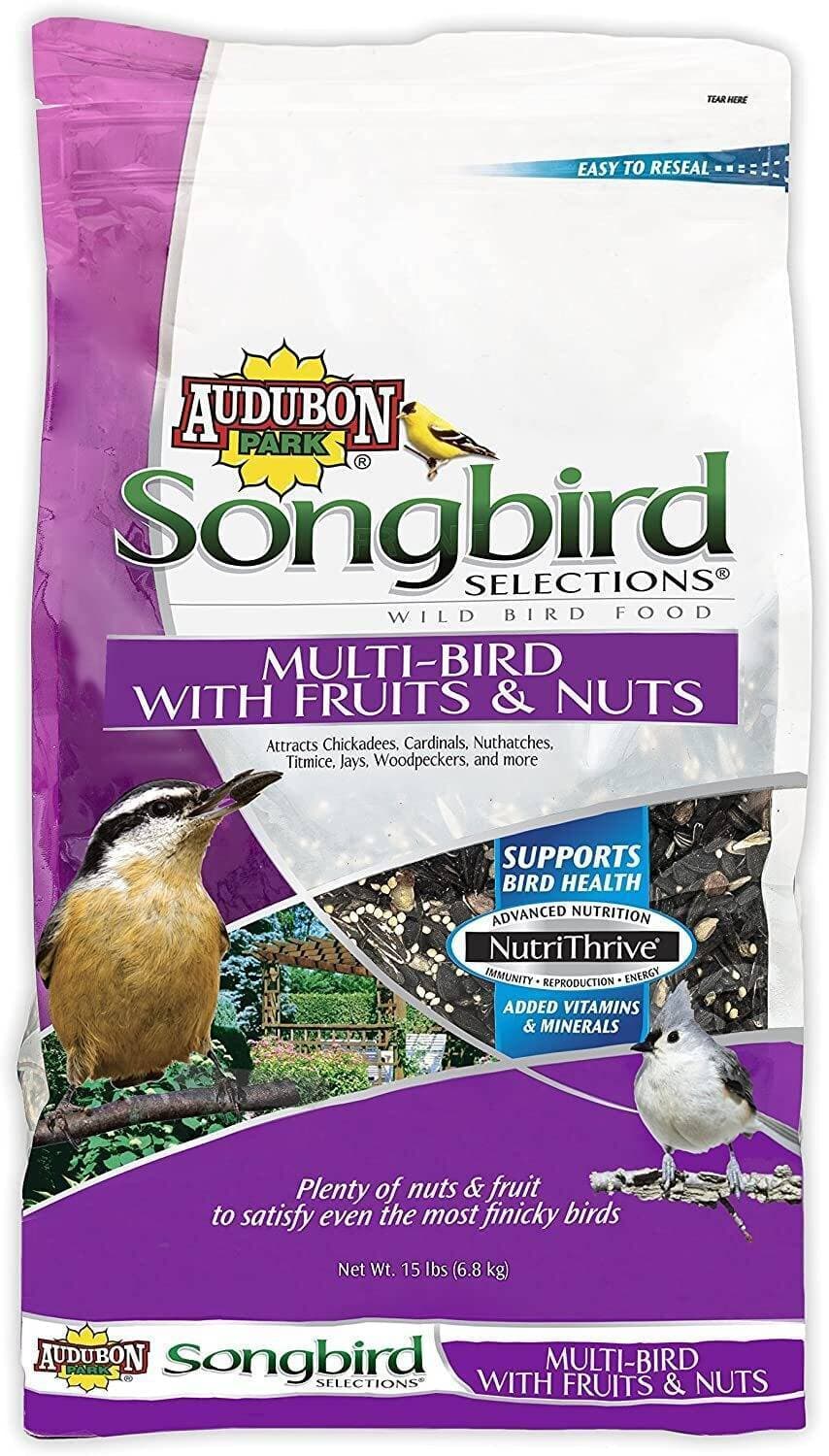 Audubon Park Songbird Selections 11980 Multi Wild Bird Food With Fruits And Nuts - 15 Lb