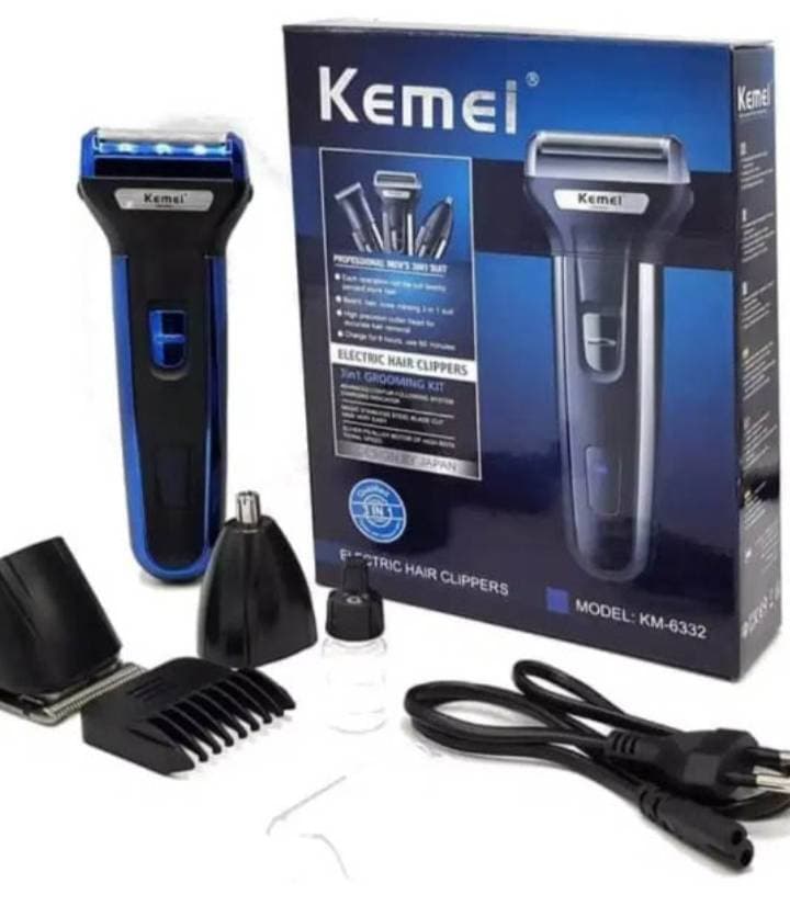 3 in 1 Kemei Professional Hair Trimmer - Blue