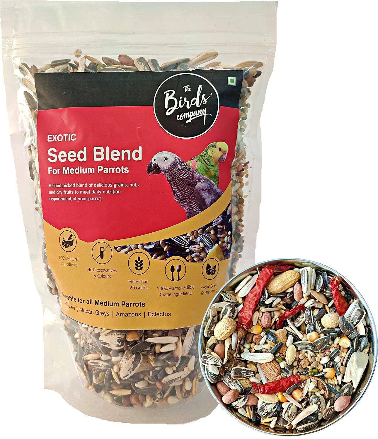 The Birds Company Exotic Seed Blend Of 20 Grains & Exotic Nuts - 450 G