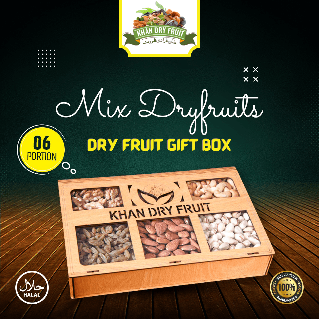 Dry Fruit Gift  Basket- (6 ITEMS A Box 1300gm  Dray fruits in Box)