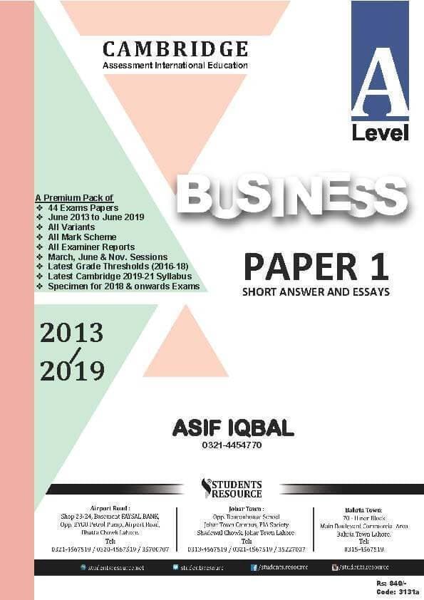 A Level Business Paper 1 Copy