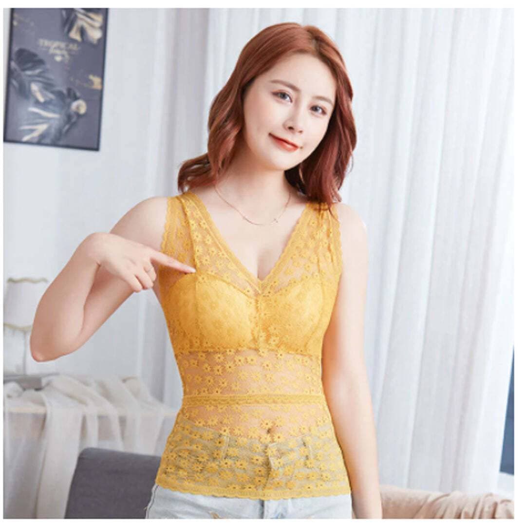 Back Cross Elegant Camisole - Yellow