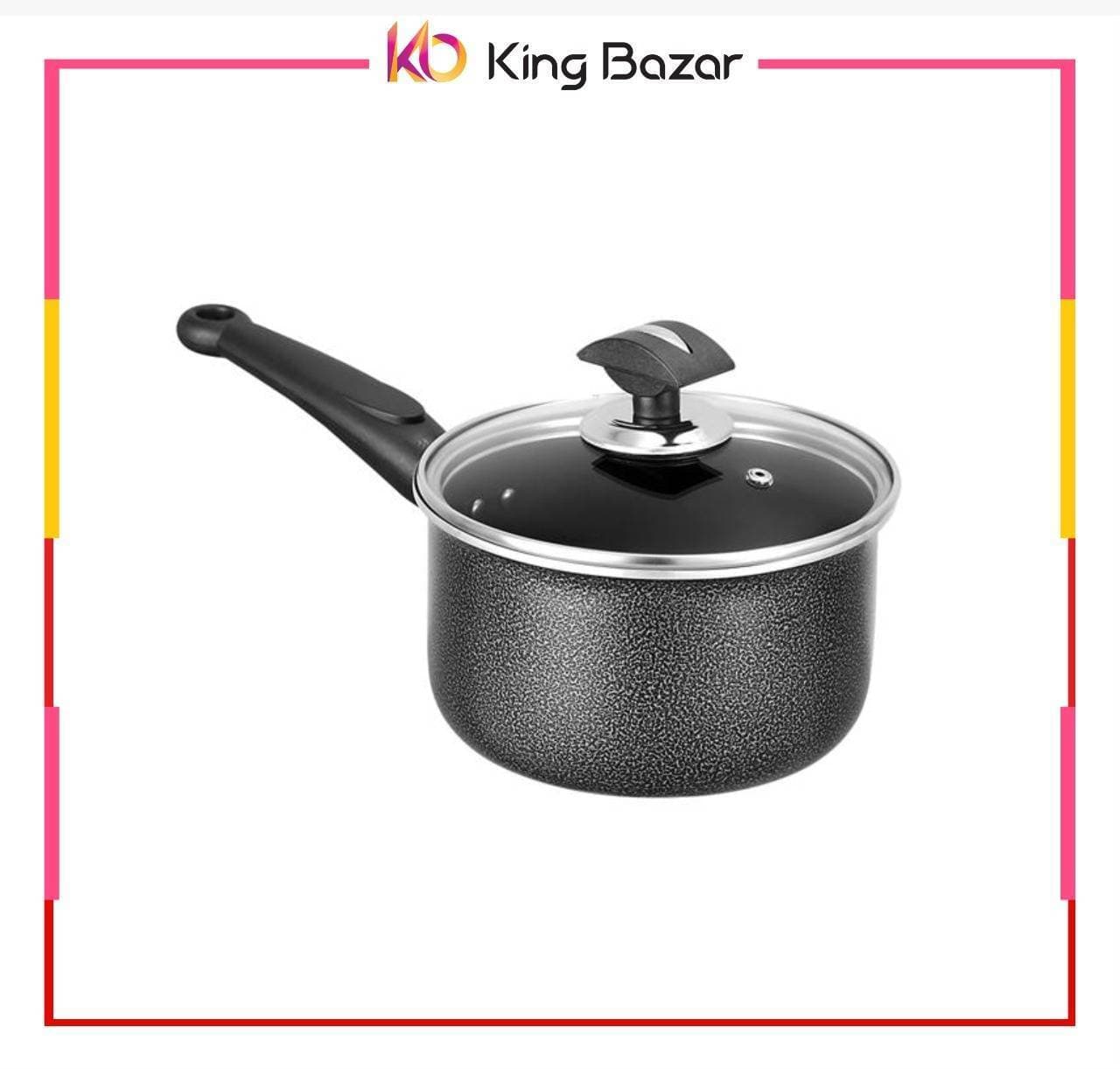 Sonex Classic Sauce Pot With Glass Lid-Non Stick-Black