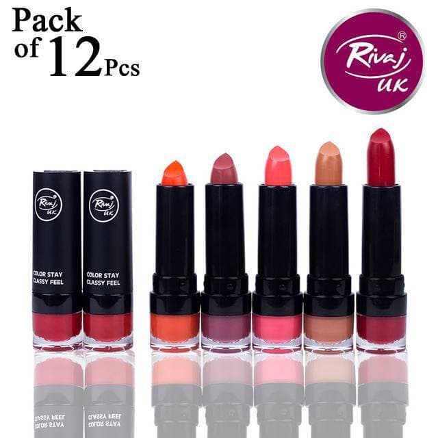 Classy Mate Lipstick Set - Rivaj Uk Pack Of 12 Pcs