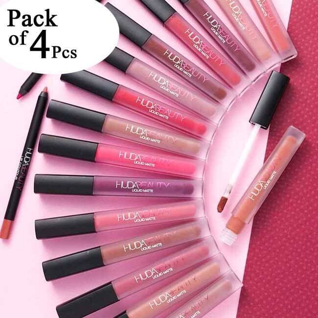 Pack Of 4 Pcs - Huda Beauty Liquid Matte Lipstick
