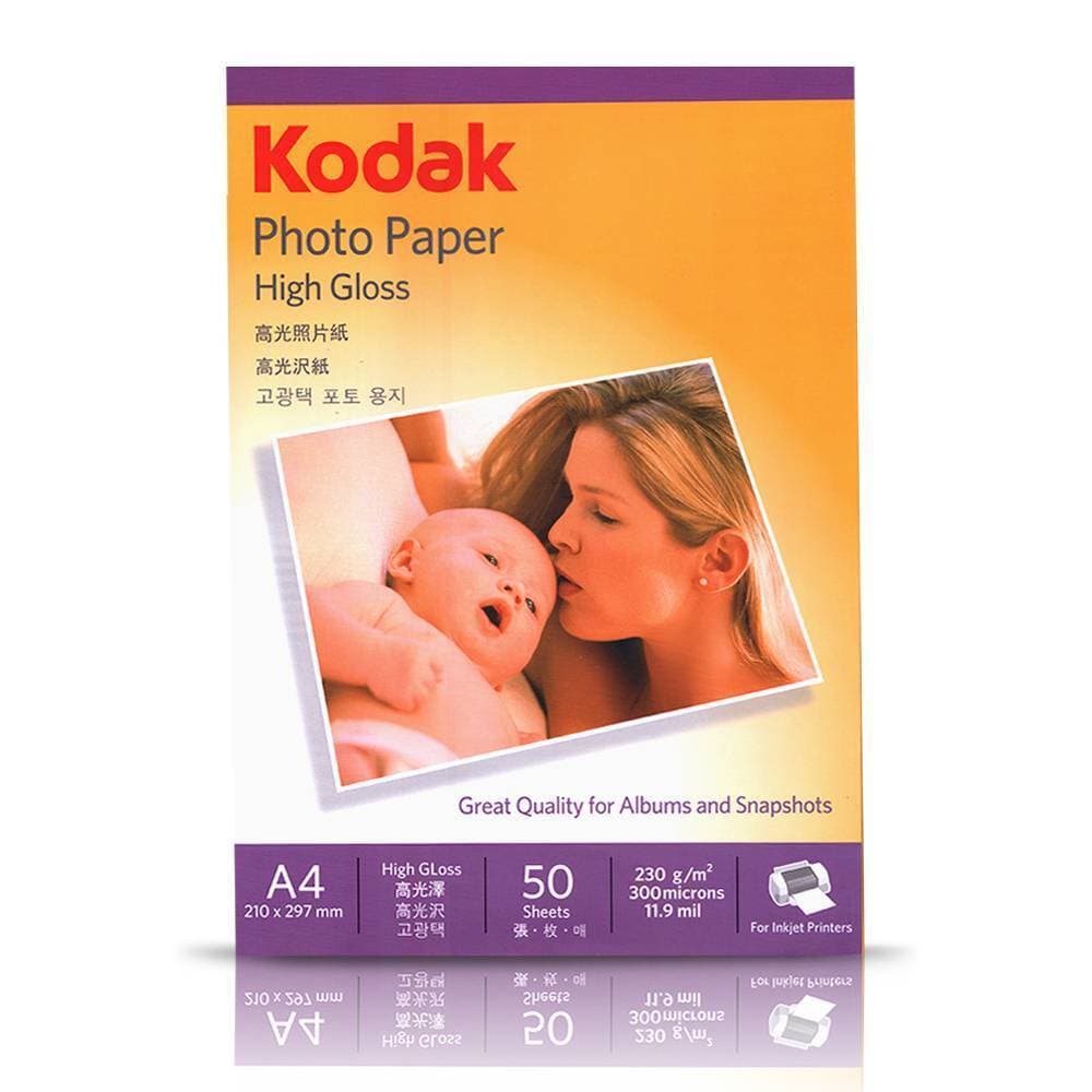 A4 Kodak Photo Paper High Gloss 230g/m 50 Sheets
