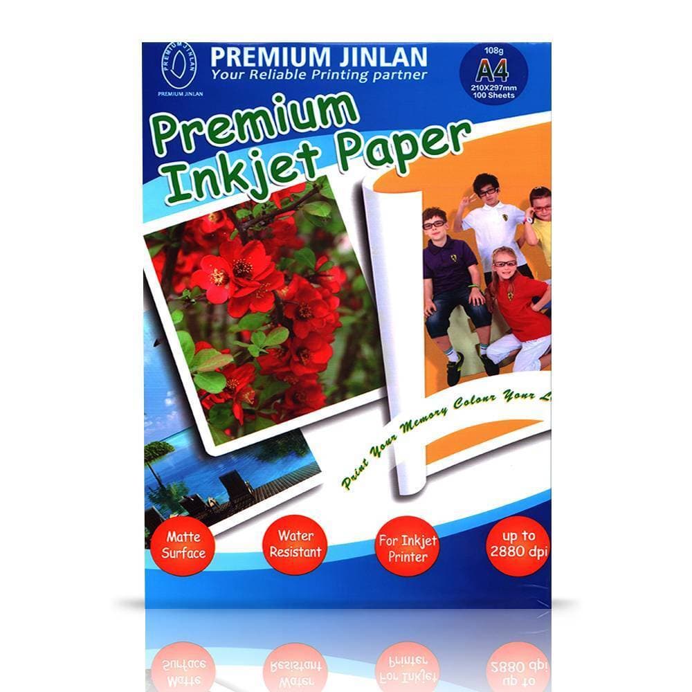 A4 Premium Jinlan Matt Paper 100 Sheets 108gm
