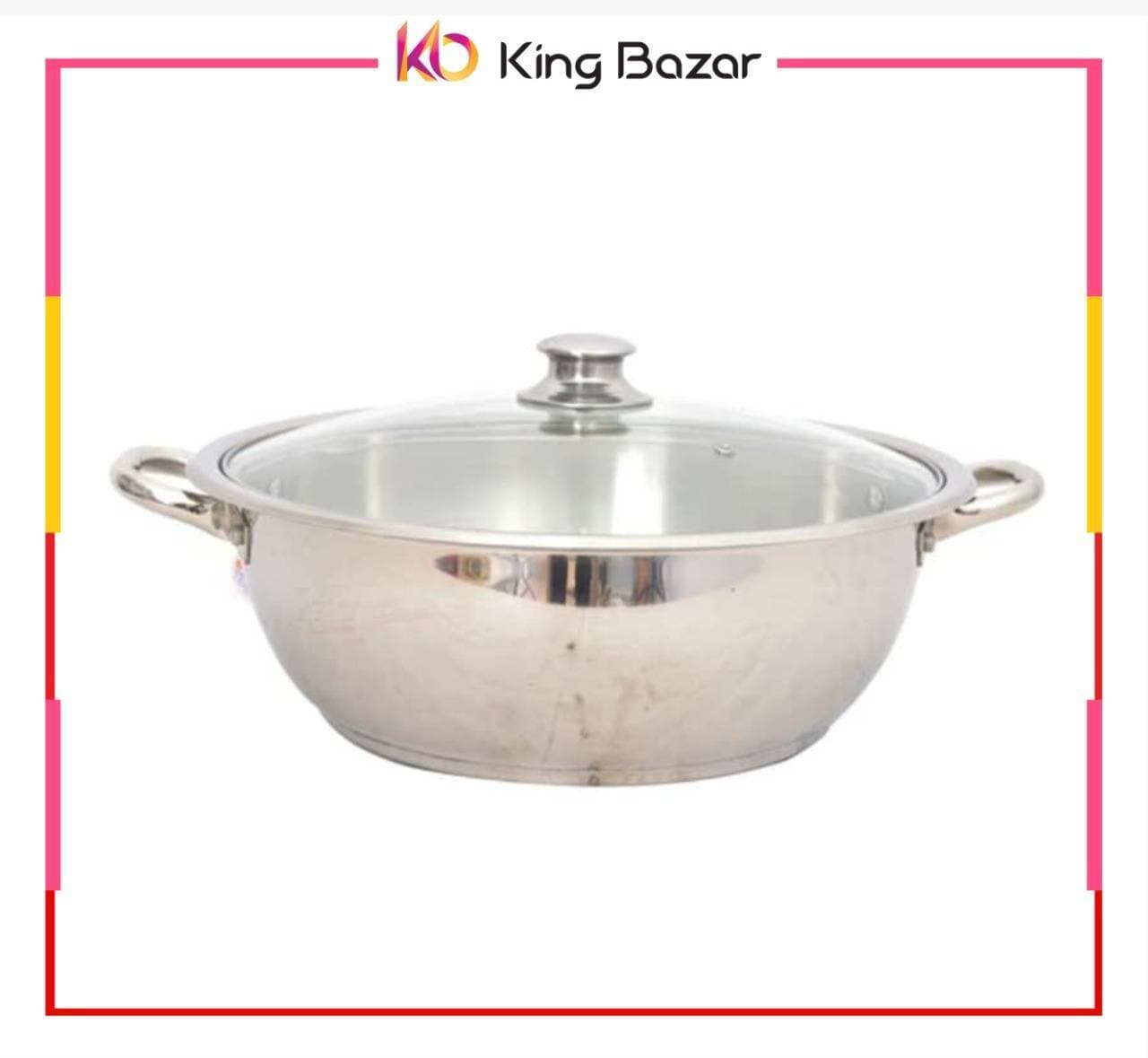 Stainless Steel Mega Wok With Glass Lid sonex double steel wok