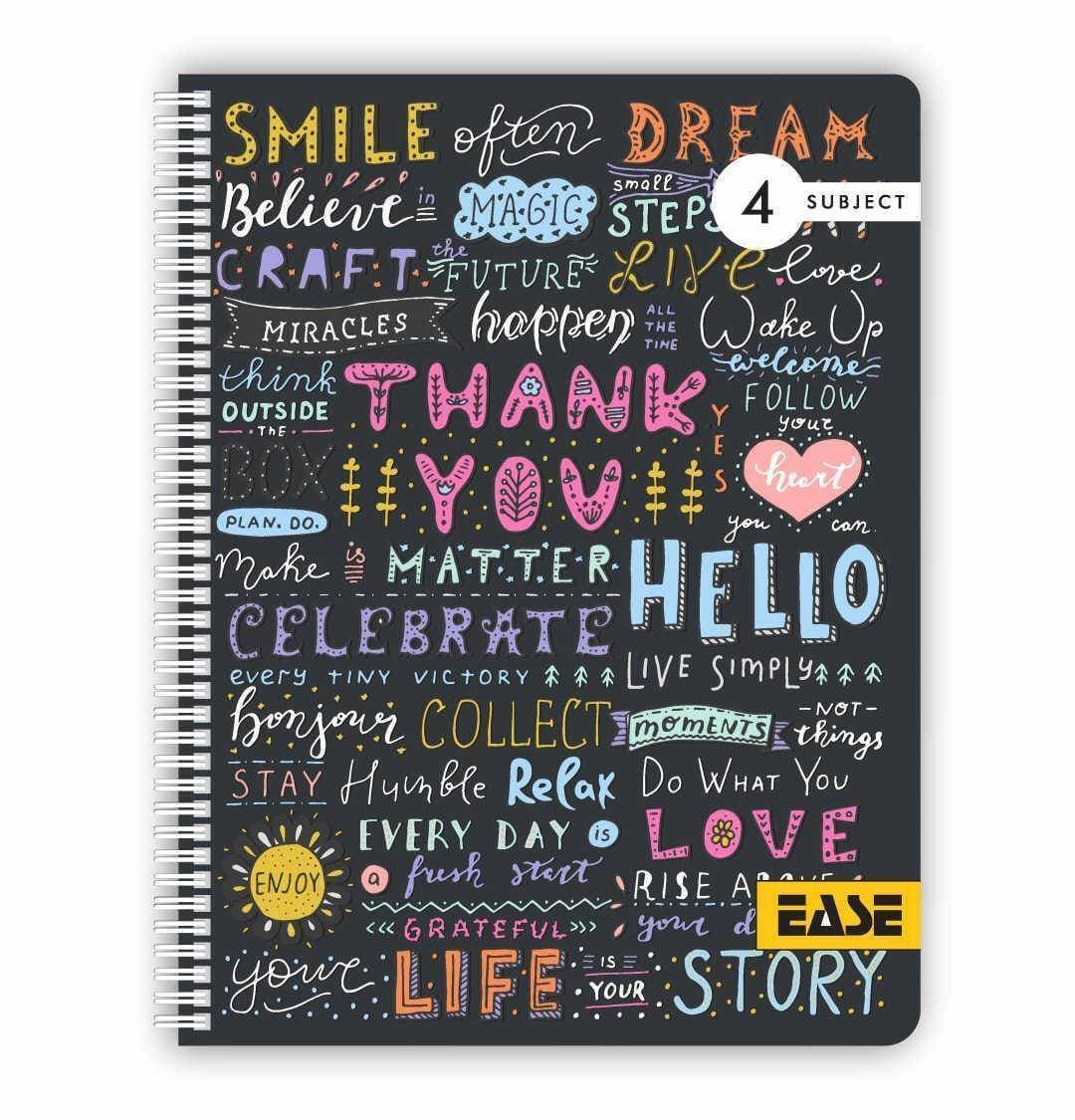 Doodle, Notebook, Plastic Cover, 4 Subject