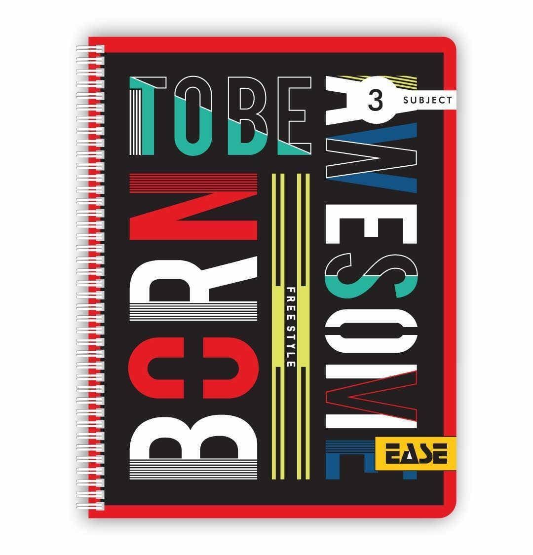 EASE - Awsome, Notebook, Plastic Cover - 3 Subject