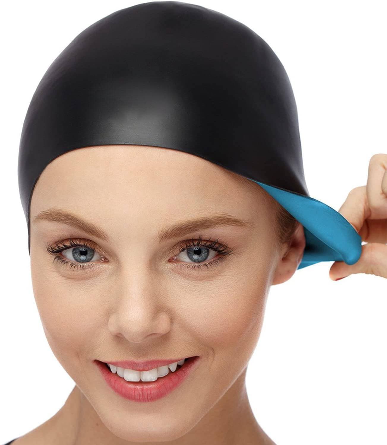 Men Women Waterproof Ear Protection Bathing Silicone Cap Swimming Pool